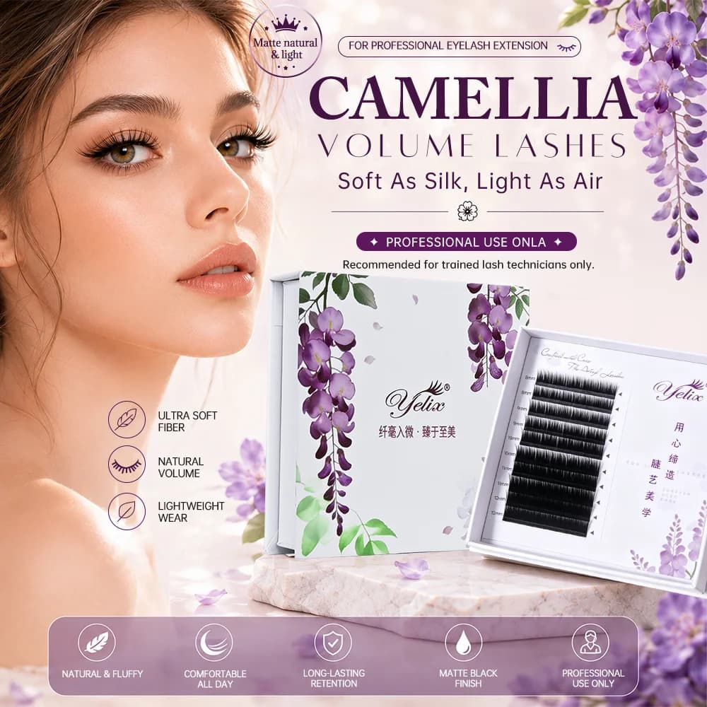 Sambungan Bulu Mata Volume Camellia Lembut Natural