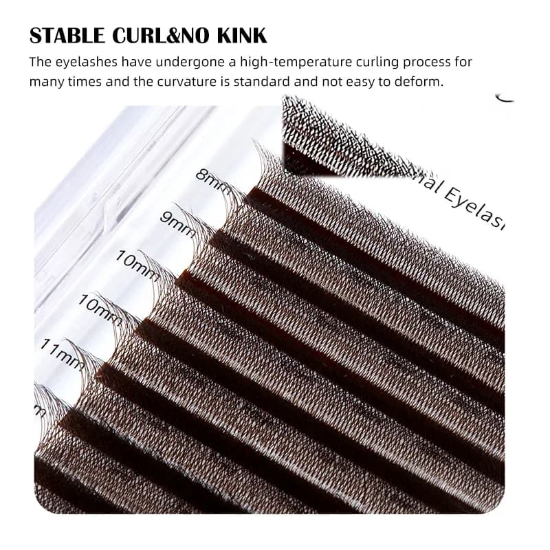 Ekstensi Bulu Mata Kipas Premade Bentuk W 2D-5D Coklat