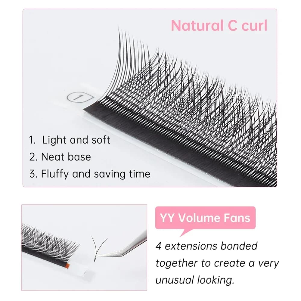 Sambungan Bulu Mata Kipas Praset Y Shape YY 0.05mm Lengkung C