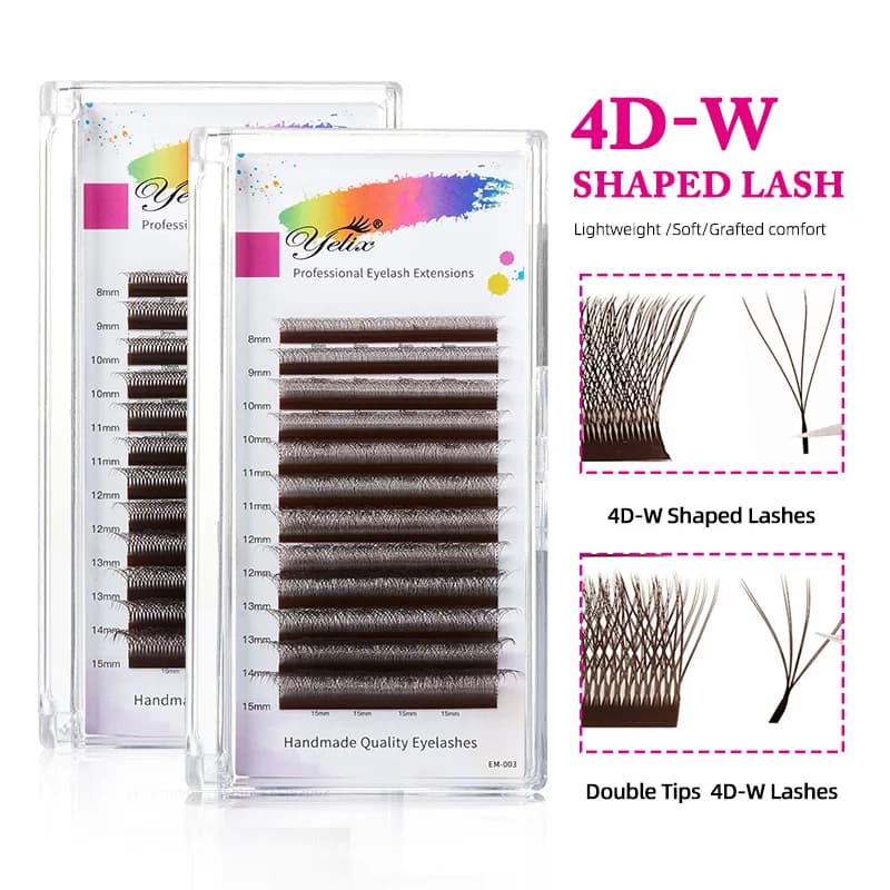 Kipas Pra-Bentuk Volum W 4D Hitam Coklat