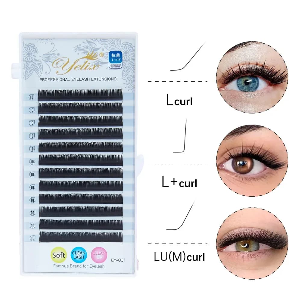 Sambungan Bulu Mata Individu Matte Mink L Curl 8-15mm