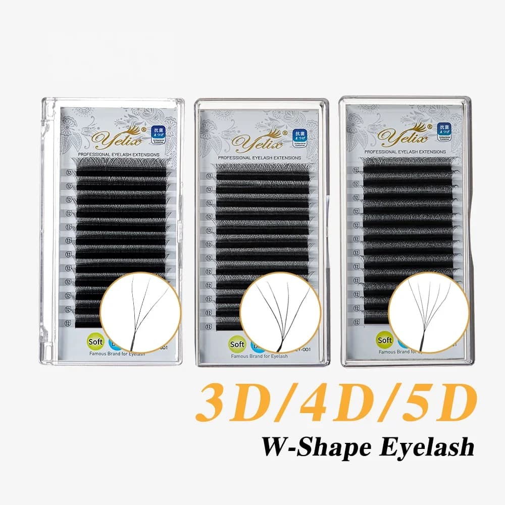 Bulu Mata Volume Siap Pakai Bentuk YY dan W 3D/4D/5D