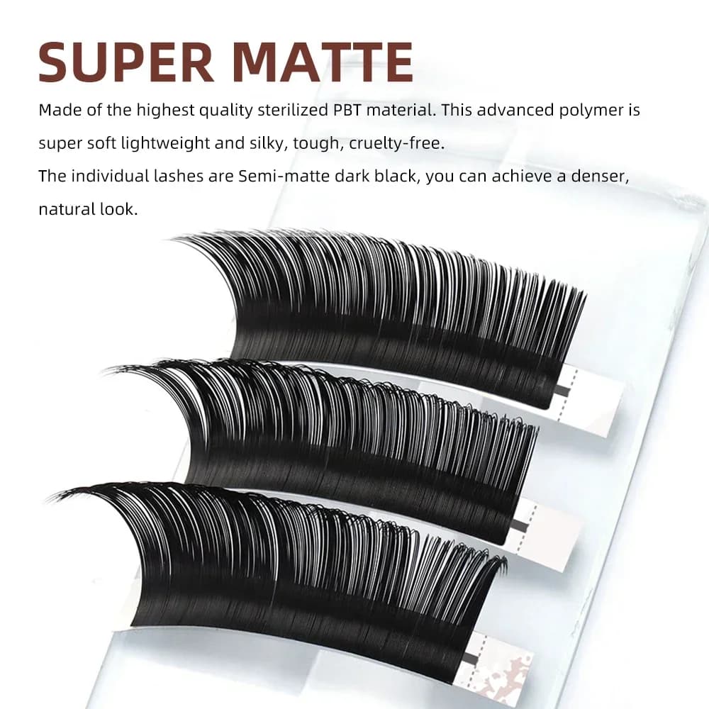 Sambungan Bulu Mata Klasik Individu Super Matte 0.18mm