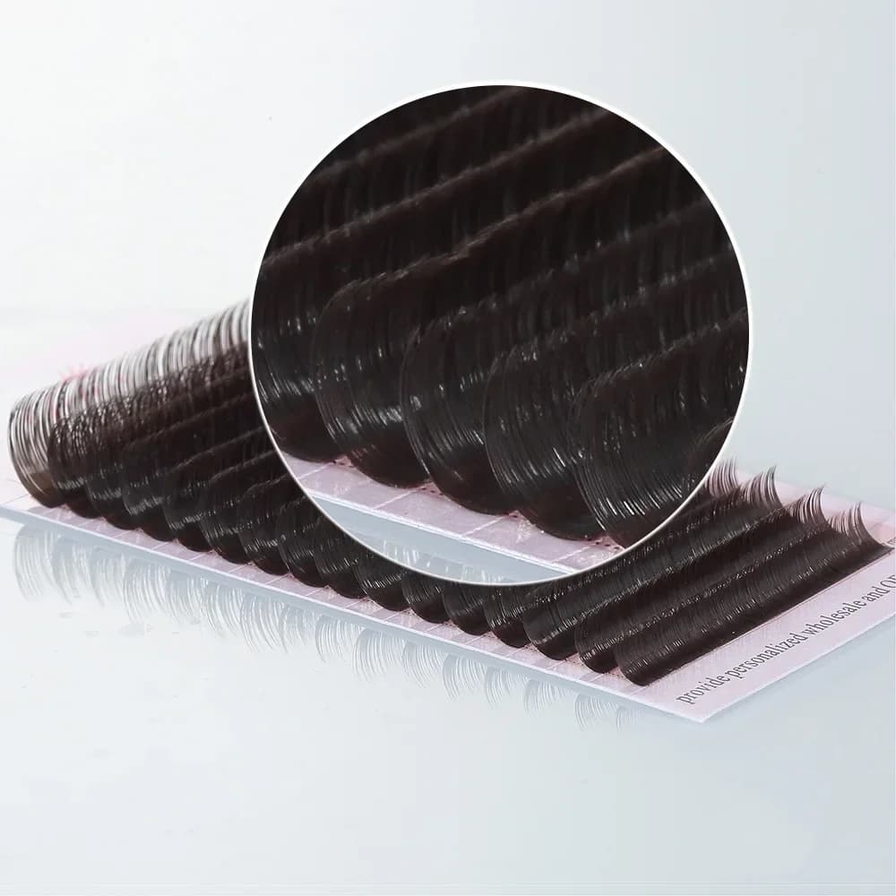 Sambungan Bulu Mata Individu Coklat Gelap 0.07mm Campuran 7-15mm